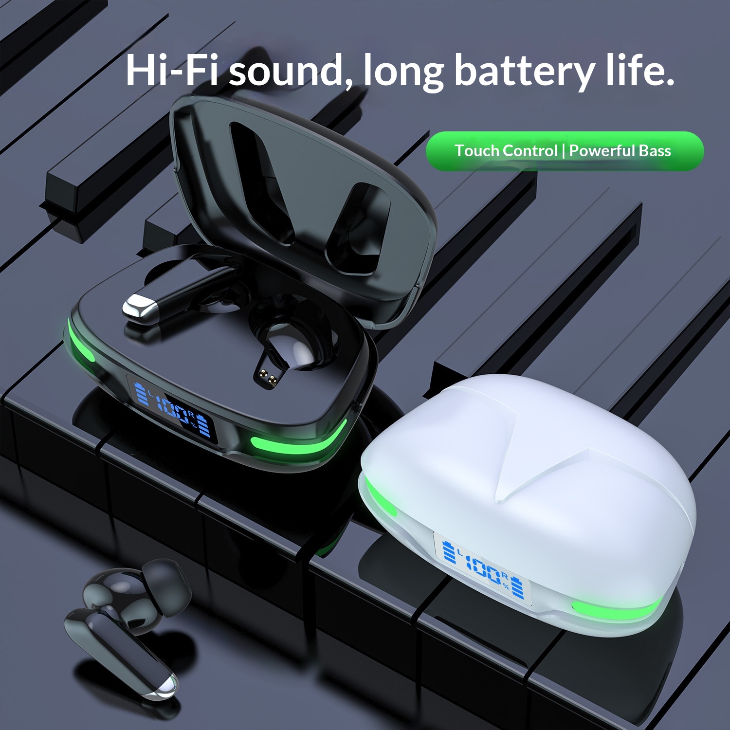 NeoGear NeoGear Cross-border New F9-U26 Wireless LED Smart Display digitale a tre schermi Auricolari Bluetooth touch ad alta qualità del suono_voghion.com