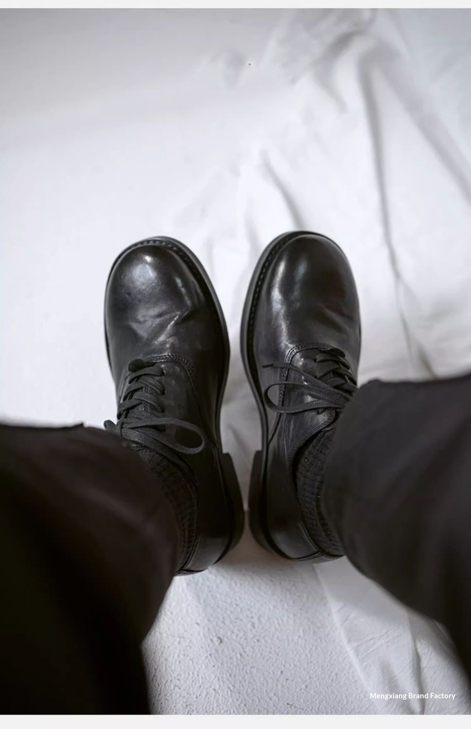 WalkPrime Japanese Retro For Men Dark Black Yamamoto Handmade Trendy Unique Vintage Genuine Leather Soft Cowhide Shoes Summer_voghion.com