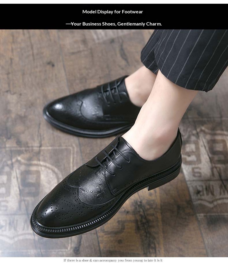 Voyage 2025 New Korean Style Brogue Men's British Business Formal Leather Hairstylist Work Trendy Shoes_voghion.com