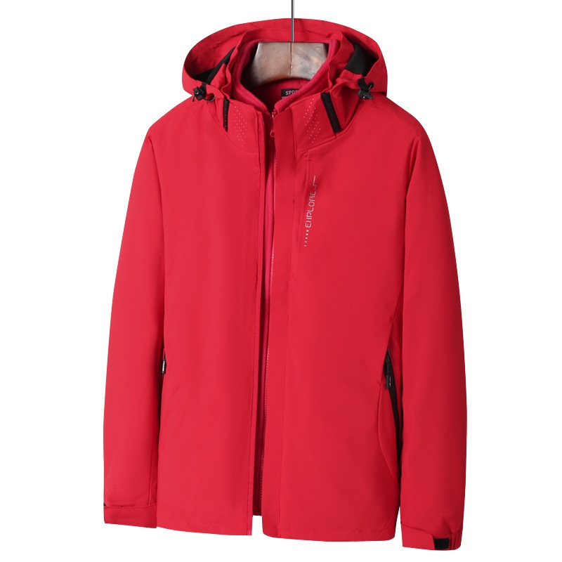 Boy Herren- und Damen 3-in-1 abnehmbare zweiteilige Outdoor-Jacke, winddicht und wasserdicht, Reise- und Bergsteigerbekleidung_voghion.com