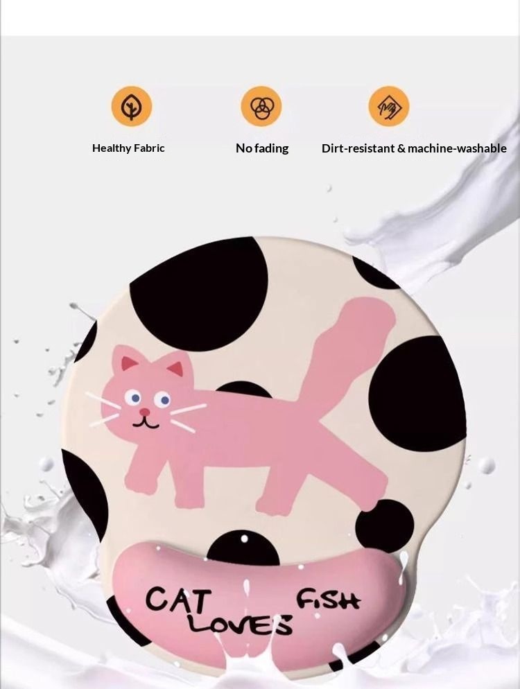 NeoGear NeoGear NeoGear Niedliche Cartoon-Katze-Maus für Frauen, verdickte Handauflage, rutschfeste Handgelenkauflage für Büro-Computer-Desktop_voghion.com