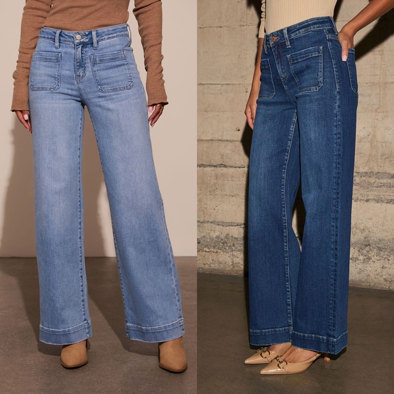 girl Station European And American Cross-Border 2025 Spring New Retro Blue Straight-Leg Jeans Women's High-End Elegant_voghion.com