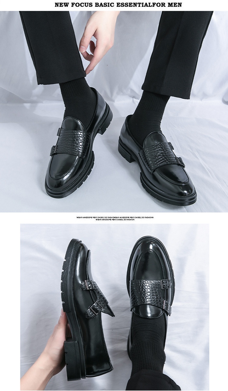 Voyage Vintage Casual Slip-On Herrenschuhe aus Leder mit doppelter Schnalle, Herbst/Winter, spitz zulaufend, Business-Stil, Monk-Schuhe_voghion.com