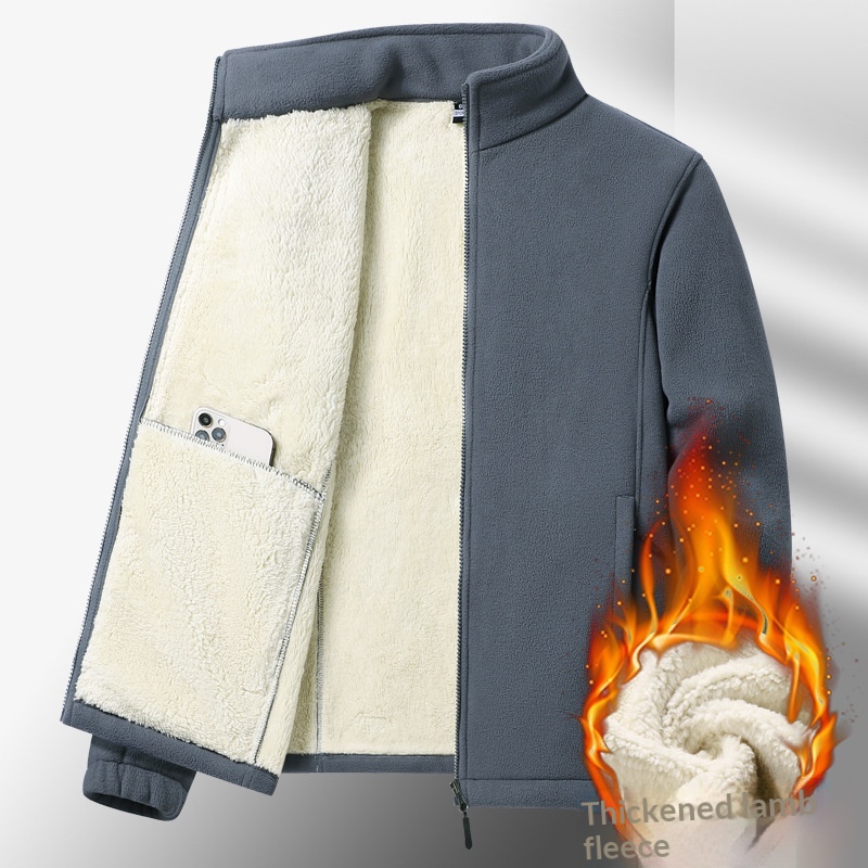 boy Boy Autumn Winter Lamb Wool Men's Jacket Fleece Lined Oversized Loose Warm Coat For Men Plus Size_voghion.com