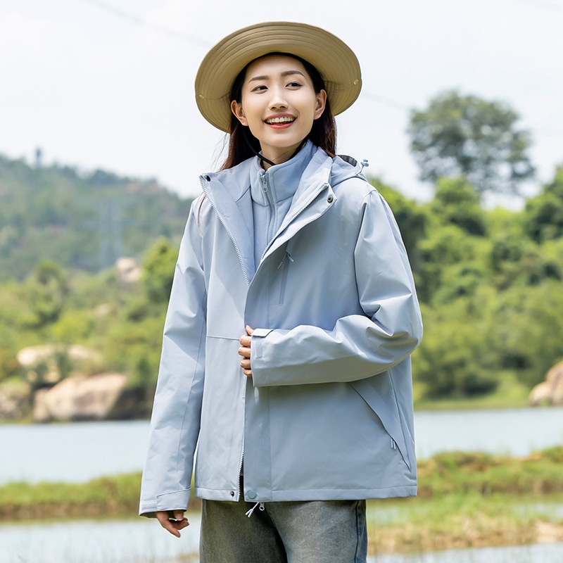 ragazzo Ragazzo Luo Tuo Stesso Stile Rain God Donna Tre in Uno Cappotto Antivento Impermeabile Caldo Tibetano Piccola Taglia Giacca da Trekking Uomo_voghion.com