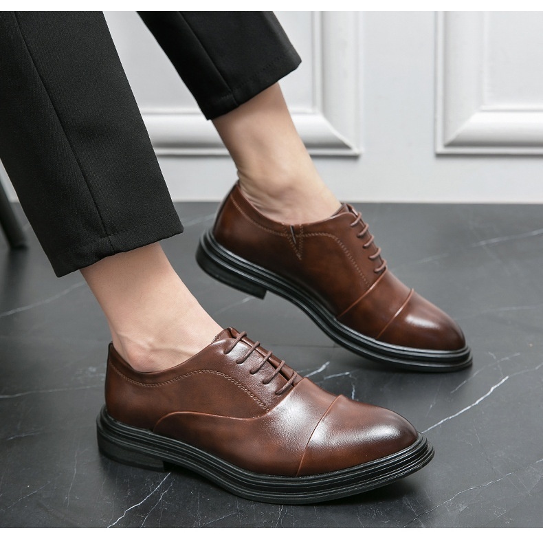 Scarpe Derby da uomo in pelle Voyage Cross-Border, taglie forti, formali, alla moda, patchwork, basse, stringate, a punta, casual da lavoro_voghion.com