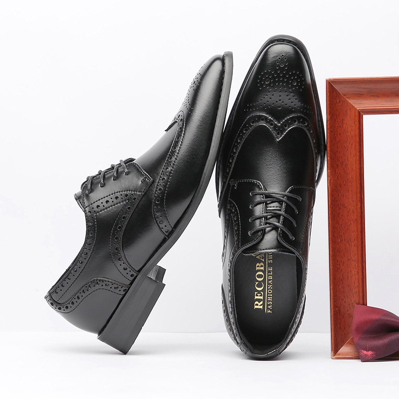 Voyage 2024 Nuovo stile, scarpe formali con aumento di altezza per uomo, in vera pelle, brogue, da ufficio, da uomo, da sposa_voghion.com