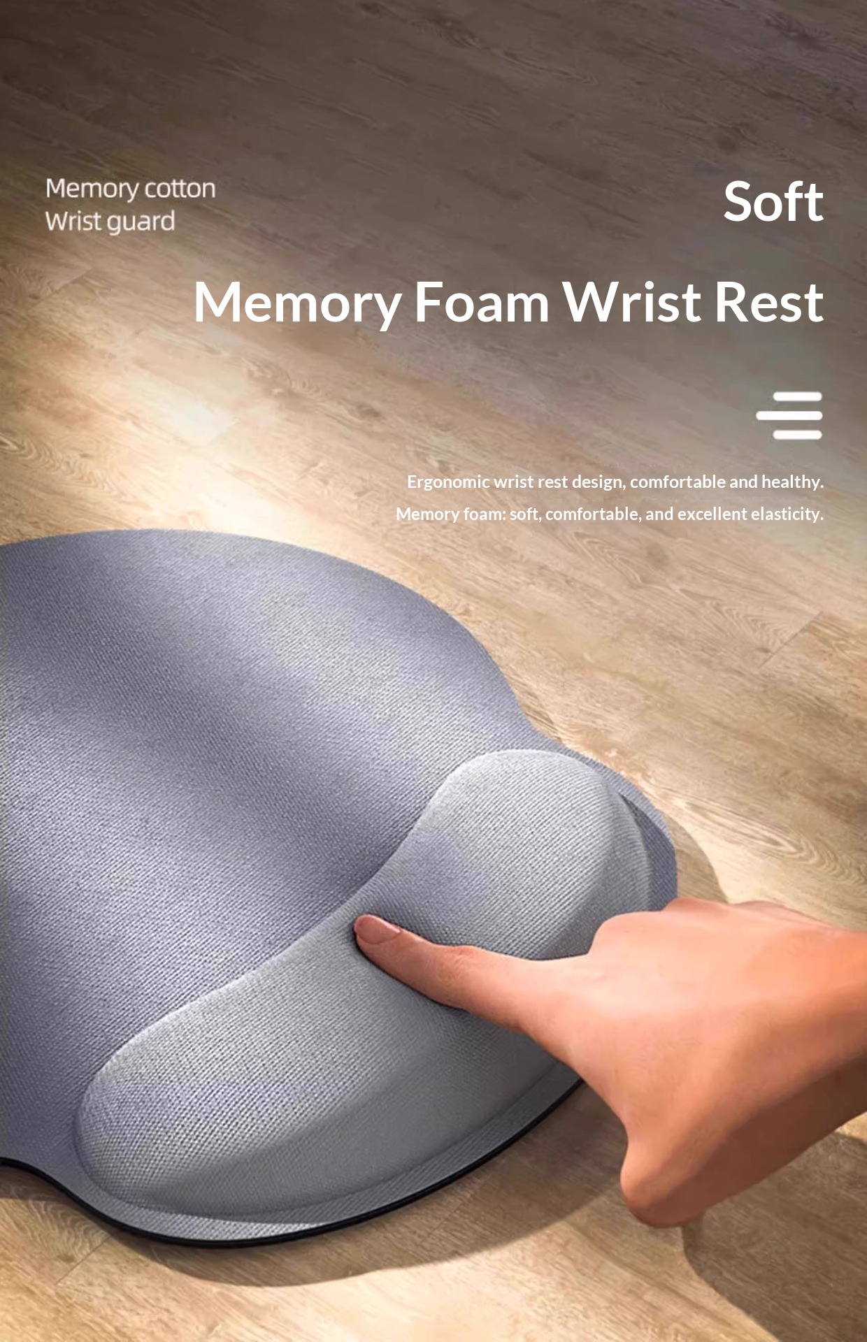 NeoGear NeoGear NeoGear Office Tapis de souris 3D épais pour jeux et e-sports, couleur unie, en mousse à mémoire de forme confortable et antidérapant_voghion.com