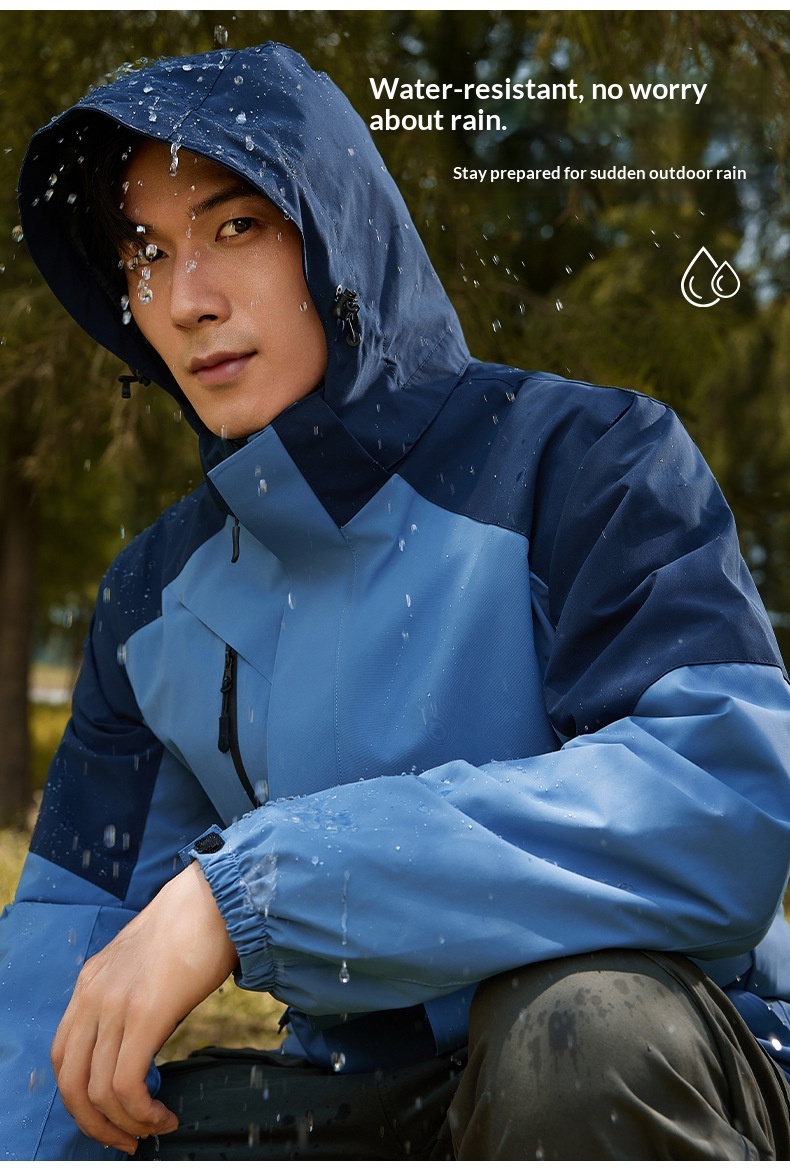 Giacca a vento da uomo, impermeabile e antivento, 3 in 1, staccabile, autunno inverno, nuovo set da due pezzi per esterni, da donna_voghion.com