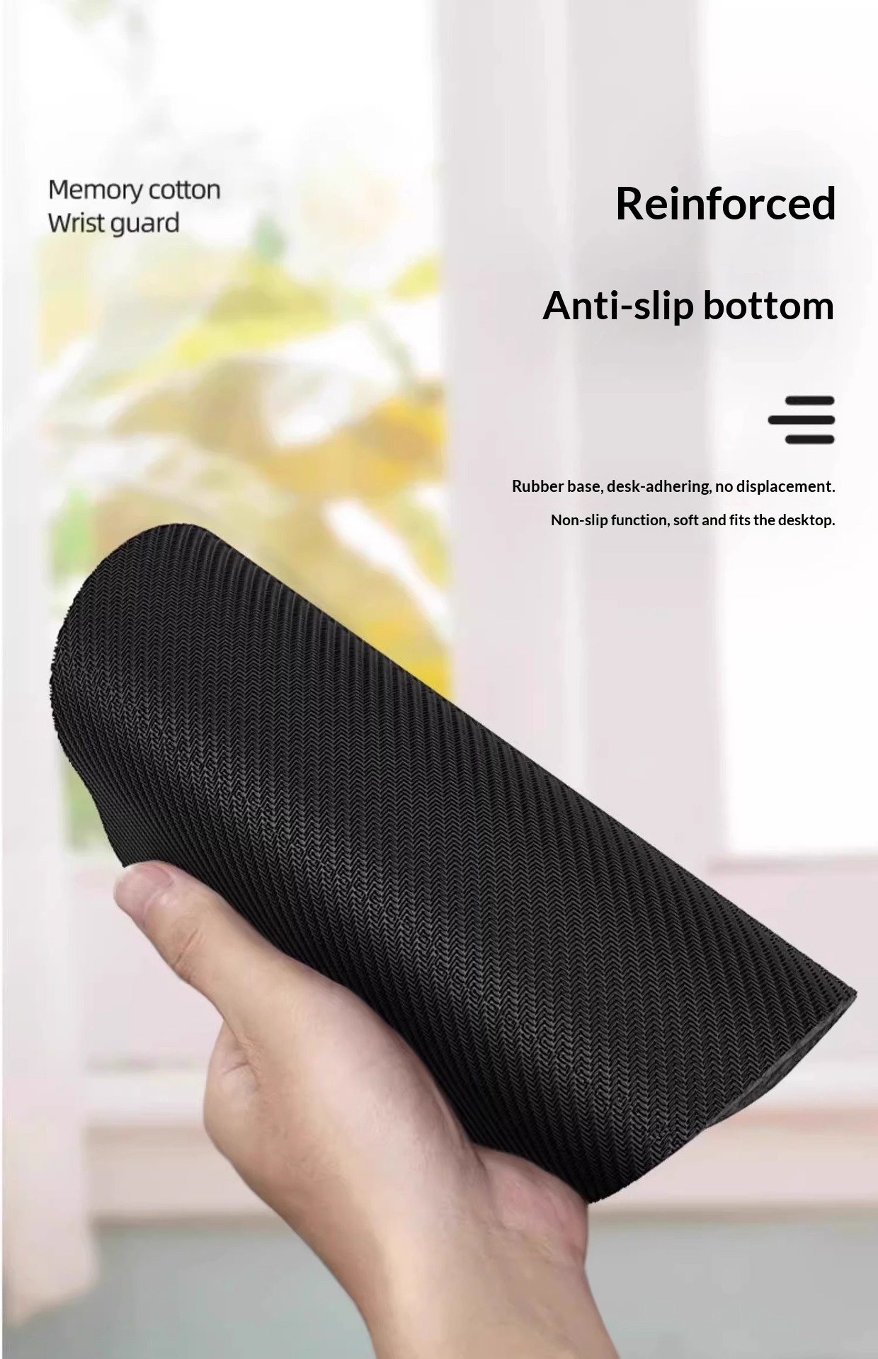 NeoGear NeoGear NeoGear Office Tapis de souris 3D épais pour jeux et e-sports, couleur unie, en mousse à mémoire de forme confortable et antidérapant_voghion.com