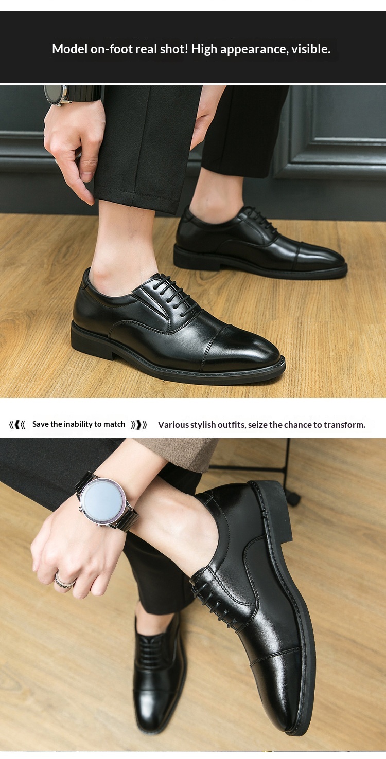 Voyage Sprig Ad Autunno Nuovo Britannico Busiess Formale Me's Casual Pendolare Punta Rialzata Altezza Crescente Scarpe Derby con Lacci_voghion.com