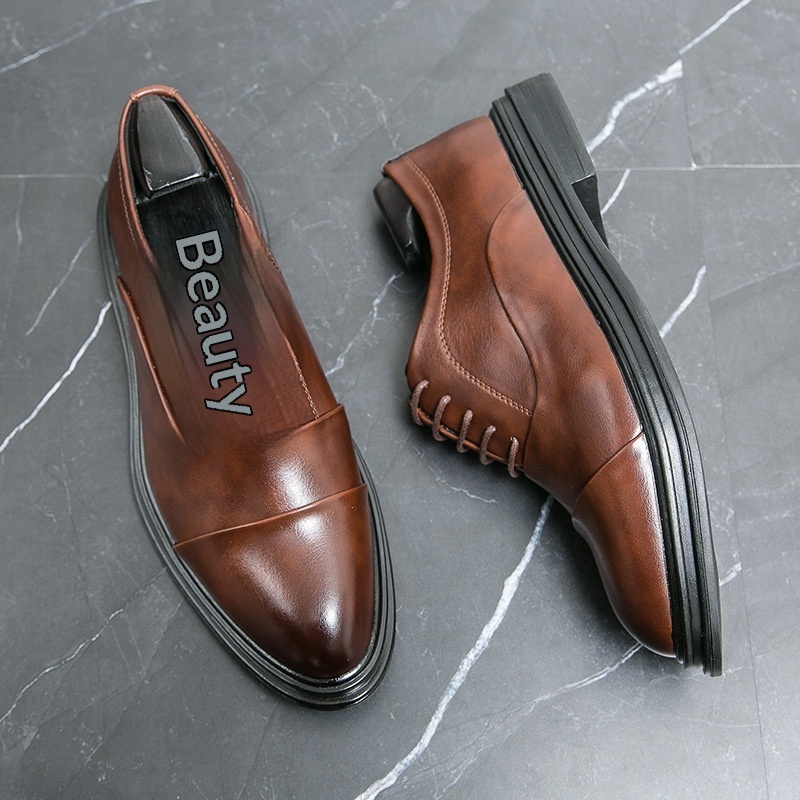 Scarpe Derby da uomo in pelle Voyage Cross-Border, taglie forti, formali, alla moda, patchwork, basse, stringate, a punta, casual da lavoro_voghion.com