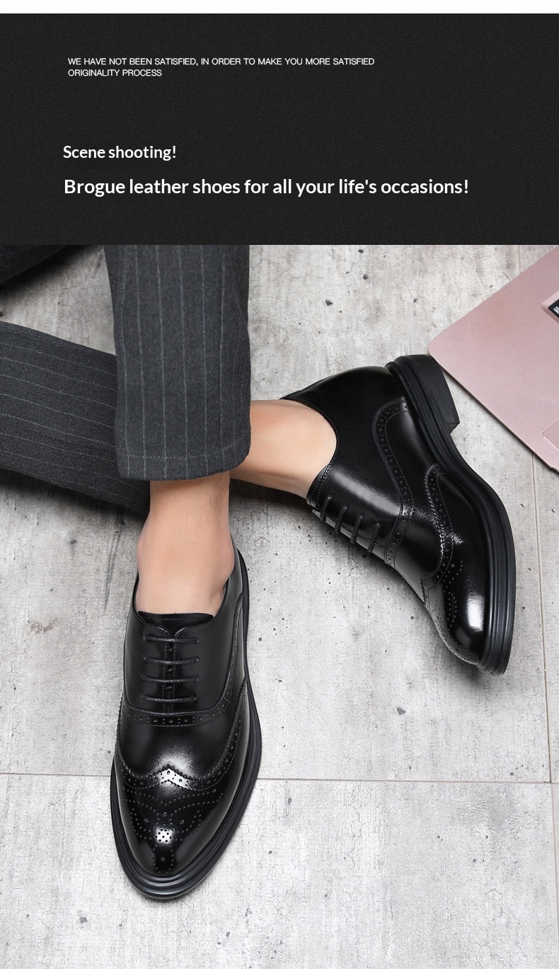 Voyage 2025 - Zapatos brogue con aumento de altura para hombre, de cuero, formales, de negocios, con punta puntiaguda de 8 cm, estilo coreano._voghion.com