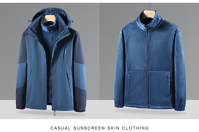 boy Boy Women's Trendy Brand Three-in-One Detachable Two-Piece With Fleece Lining, Thickened Men's Mink Velvet Windproof_voghion.com