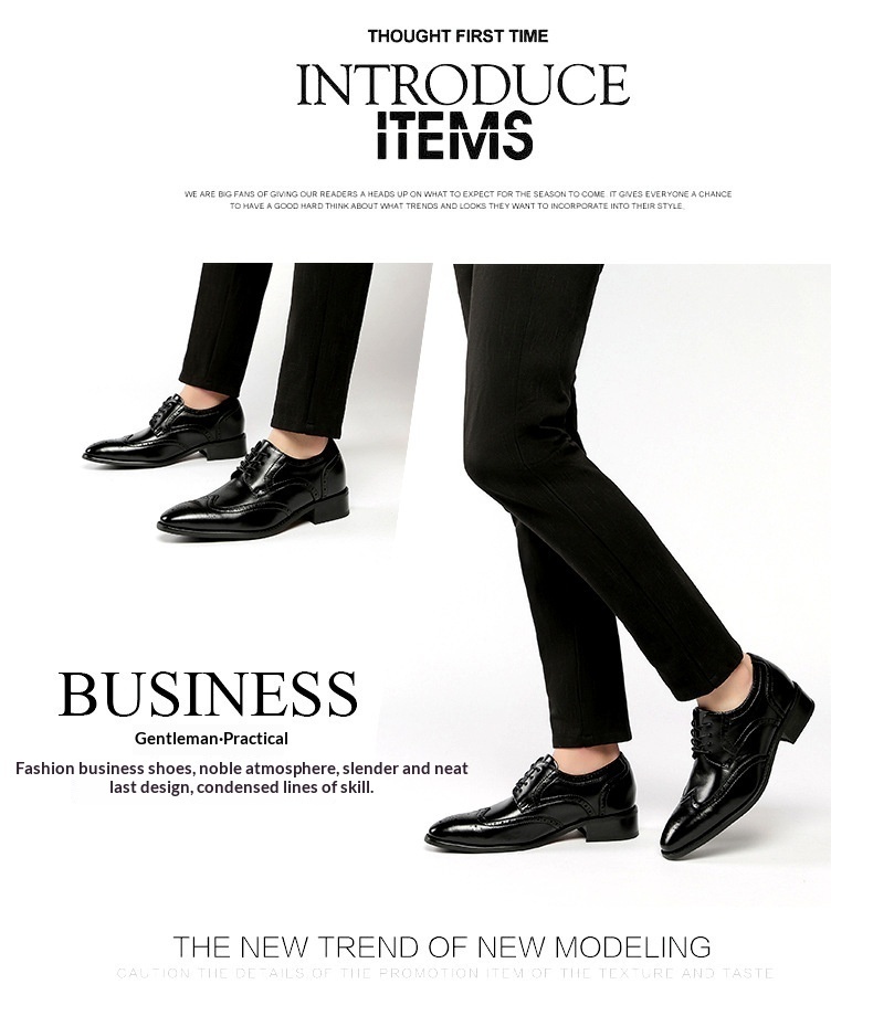 Voyage 2024 Nuovo stile, scarpe formali con aumento di altezza per uomo, in vera pelle, brogue, da ufficio, da uomo, da sposa_voghion.com