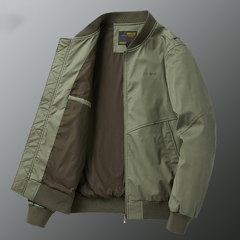 boy Boy 100% Cotton Bomber Men Spring Autumn Loose Fit Plus Size Men's Baseball Jacket Casual Versatile_voghion.com