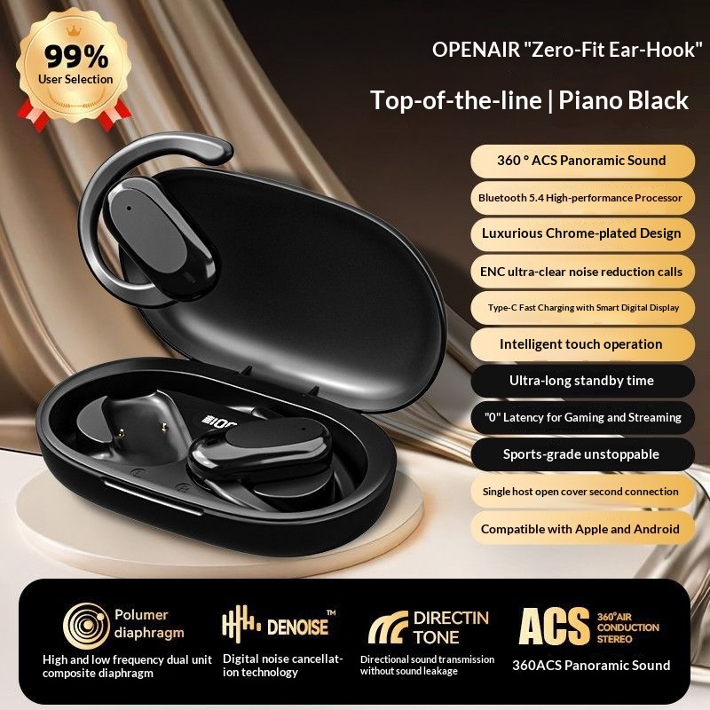 Écouteurs intra-auriculaires Bluetooth NeoGear 2025 : nouvelle technologie sans fil, conduction ouverte, IA, traduction intelligente, autonomie ultra longue, réduction du bruit pour le sport_voghion.com