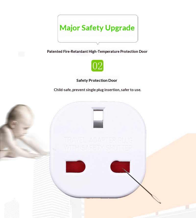 NeoGear NeoGear NeoGear Direktverkauf ab Werk Britischer auf europäischer Standardadapter EU-Stecker 9625 Weiß Vollkupfer_voghion.com