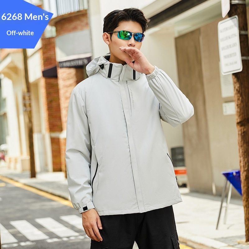 Giacca a vento ispessita da esterno per uomo e donna, set tre in uno da 0,05 kg, staccabile, antivento e impermeabile_voghion.com