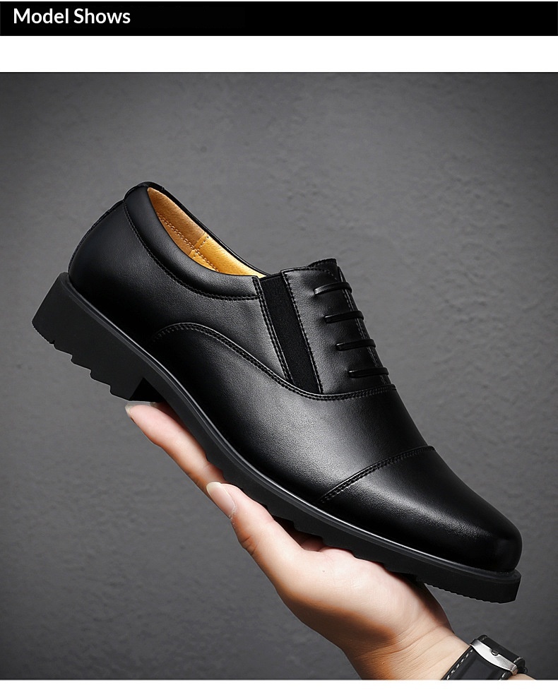 Glide Business Leather Soft Sole Lightweight Office Commute Comfortable Inner Lining Convenient Slip-On Wholesale Men's Shoes_voghion.com