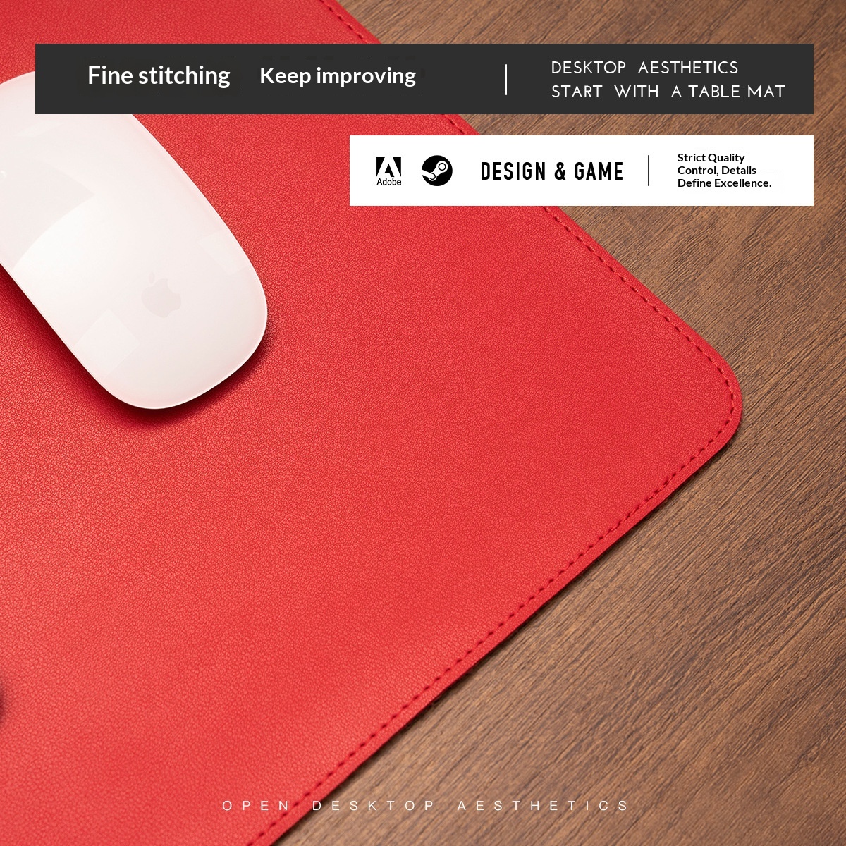 NeoGear NeoGear NeoGear Two-Layer Genuine Leather Large Mouse Pad Office Protector Desk Non-Slip Scratch-Resistant Mat Light Style_voghion.com