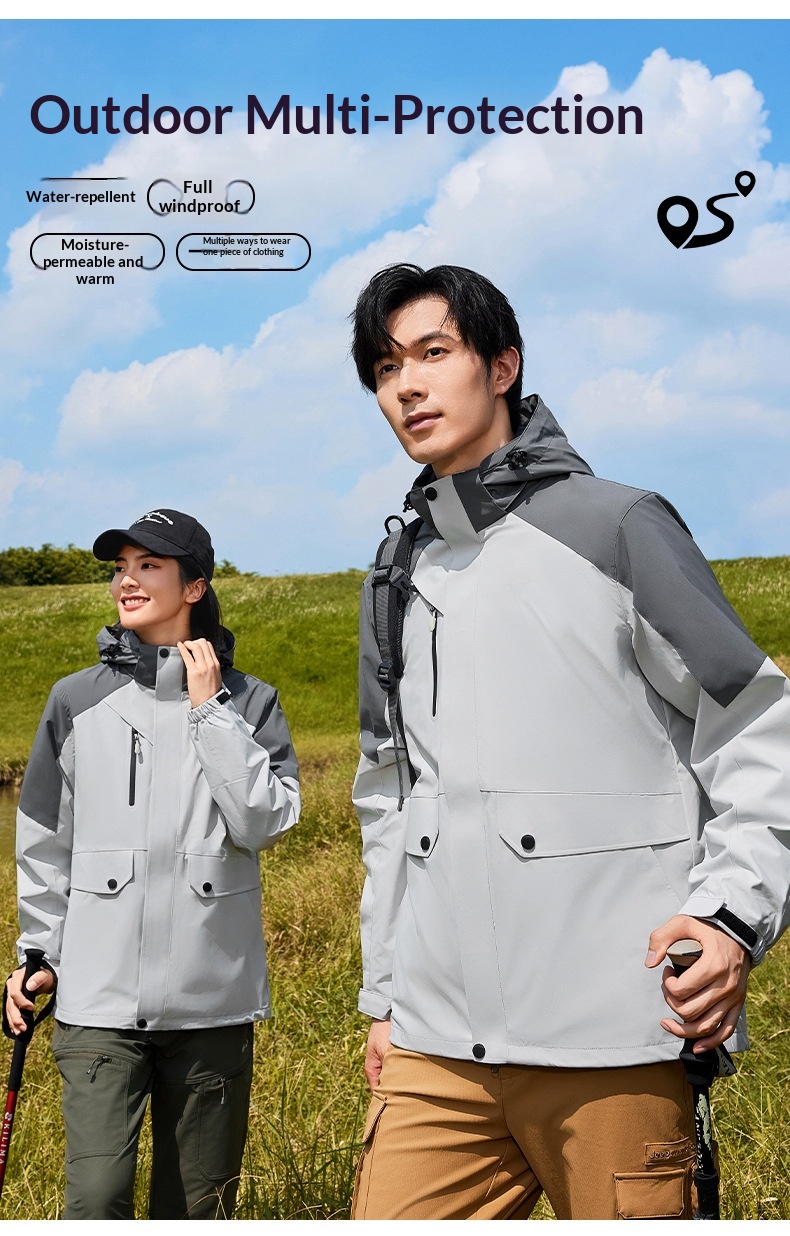 Giacca a vento da uomo, impermeabile e antivento, 3 in 1, staccabile, autunno inverno, nuovo set da due pezzi per esterni, da donna_voghion.com