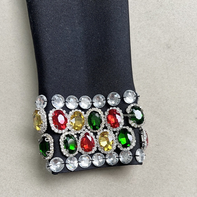 Robe de soirée longue ChicShe haut de gamme, ornée de diamants colorés et travaillés avec soin, idéale pour le commerce extérieur. Robe bandage_voghion.com