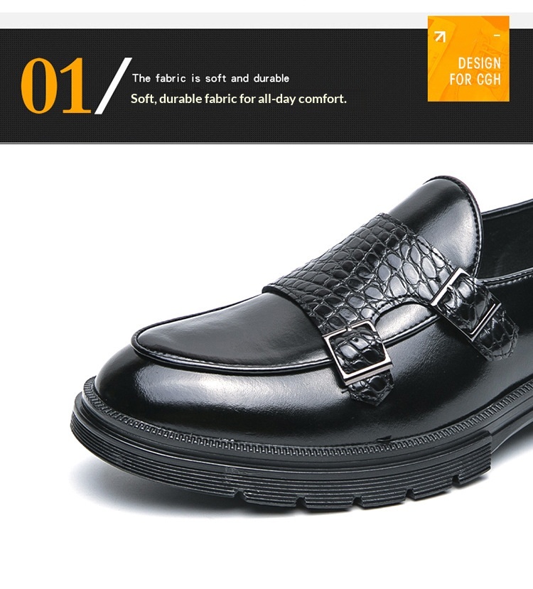 Voyage Vintage Casual Slip-On Herrenschuhe aus Leder mit doppelter Schnalle, Herbst/Winter, spitz zulaufend, Business-Stil, Monk-Schuhe_voghion.com