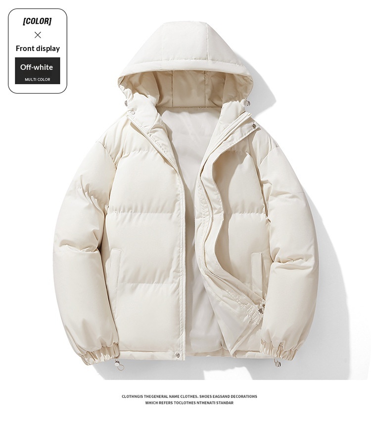 Pulse Herren Daunenjacke Wintermantel im neuen Hong Kong-Stil, lockere Passform, Übergröße, wattiert, Kapuze, Jugendgröße, Baumwoll-Steppjacke_voghion.com