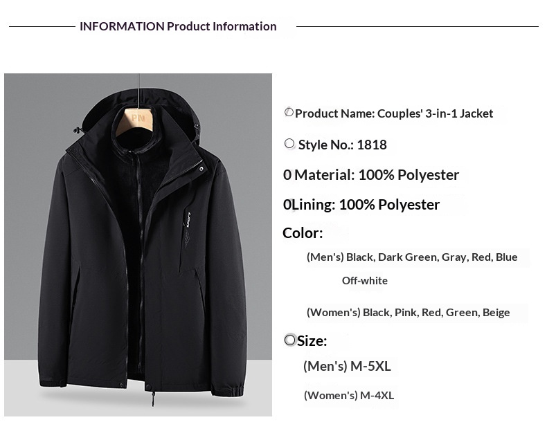 boy Boy Women's Trendy Brand Three-in-One Detachable Two-Piece With Fleece Lining, Thickened Men's Mink Velvet Windproof_voghion.com