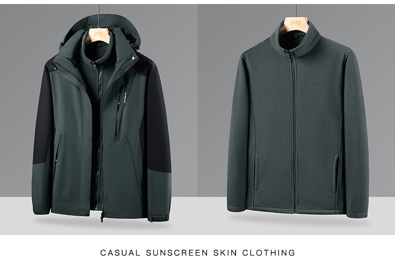 boy Boy Women's Trendy Brand Three-in-One Detachable Two-Piece With Fleece Lining, Thickened Men's Mink Velvet Windproof_voghion.com