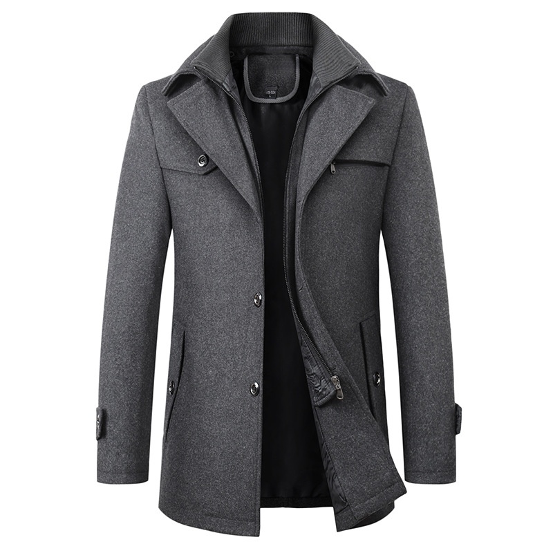 boy Boy 2025 New Woolen Business Casual Fashion Thickened Warm Oversized Men's Trendy Trench Coat_voghion.com