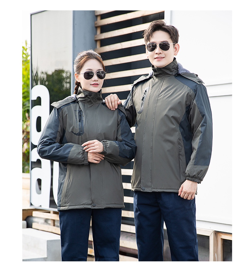 Veste de travail d'hiver personnalisée pour garçon, rembourrée en coton, doublée polaire, coupe-vent et épaisse, avec impression personnalisée._voghion.com