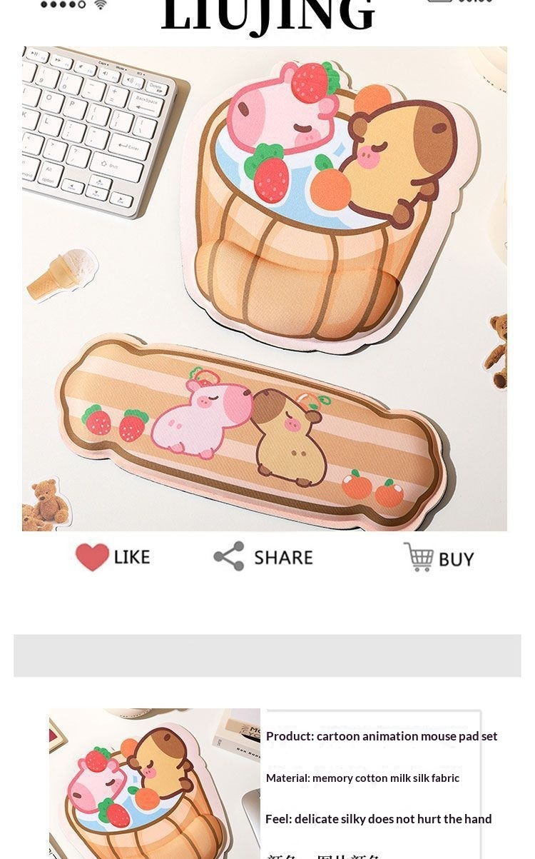 NeoGear NeoGear NeoGear Tapis de souris/repos créatif style hippopotame mignon et dessin animé pour le bureau_voghion.com