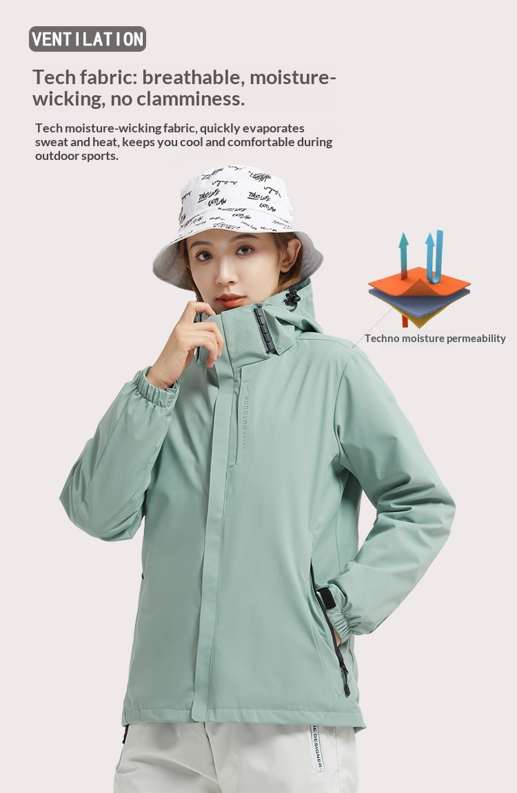 Giacca a vento ispessita da esterno per uomo e donna, set tre in uno da 0,05 kg, staccabile, antivento e impermeabile_voghion.com