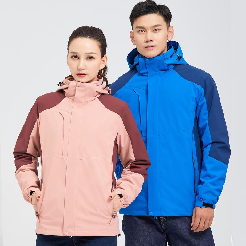 boy Boy Outdoor 3-in-1 Detachable Unisex Workwear Soft Shell Waterproof Windproof Quick-Dry Hooded Jacket_voghion.com