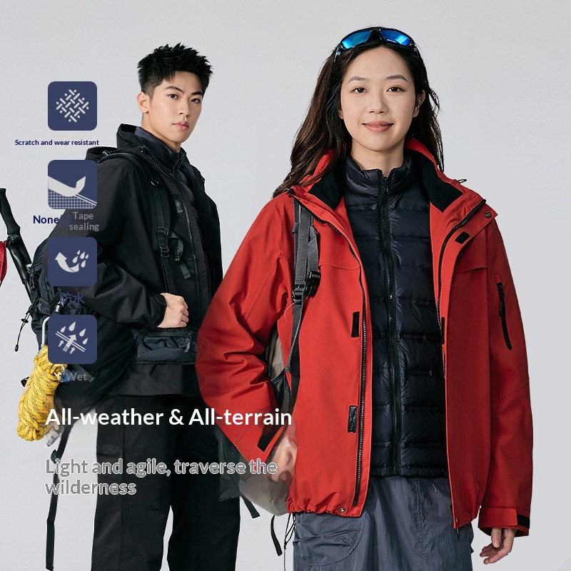 boy Boy Tuo Road Same Style Jacket Women Three-in-One Men Outdoor Windproof Waterproof Mountaineering Clothing Coat Enterprise_voghion.com
