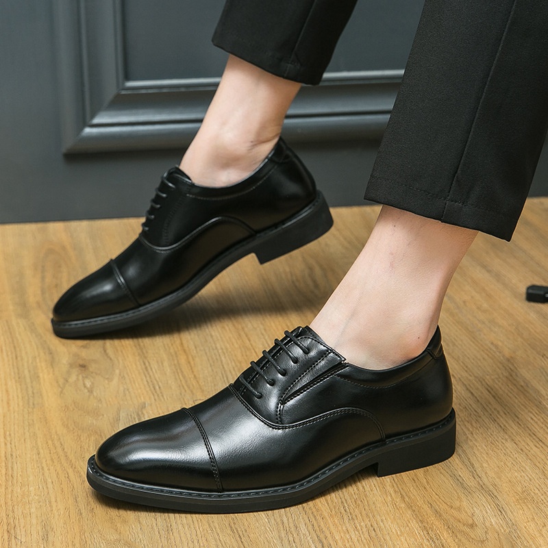 Voyage Sprig Ad Autunno Nuovo Britannico Busiess Formale Me's Casual Pendolare Punta Rialzata Altezza Crescente Scarpe Derby con Lacci_voghion.com