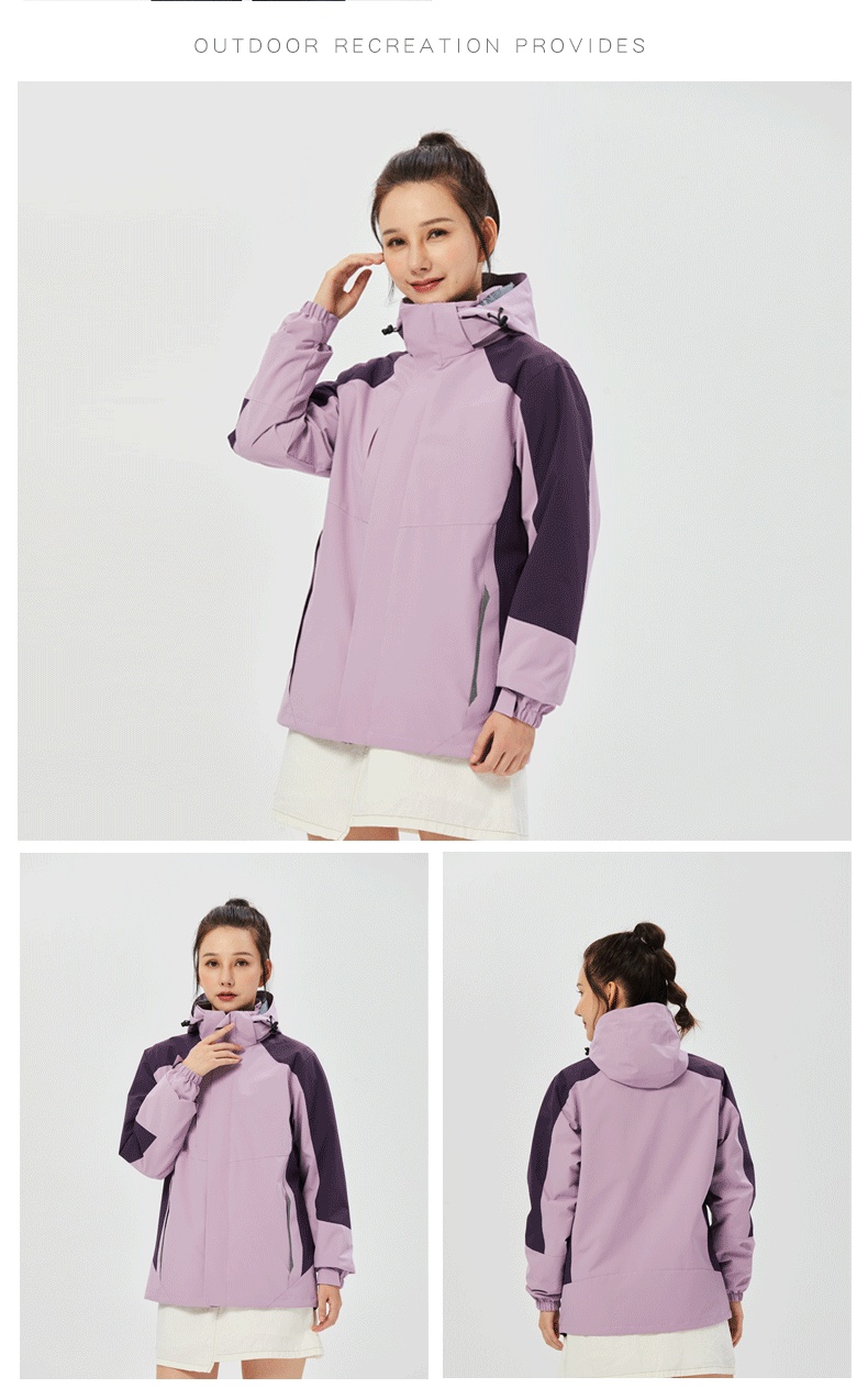 boy Boy Outdoor 3-in-1 Detachable Unisex Workwear Soft Shell Waterproof Windproof Quick-Dry Hooded Jacket_voghion.com