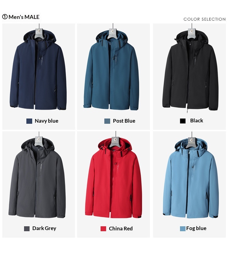 Boy Herren- und Damen 3-in-1 abnehmbare zweiteilige Outdoor-Jacke, winddicht und wasserdicht, Reise- und Bergsteigerbekleidung_voghion.com