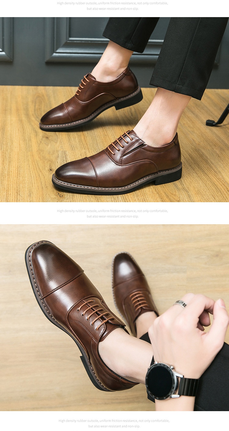 Voyage Sprig Ad Autunno Nuovo Britannico Busiess Formale Me's Casual Pendolare Punta Rialzata Altezza Crescente Scarpe Derby con Lacci_voghion.com