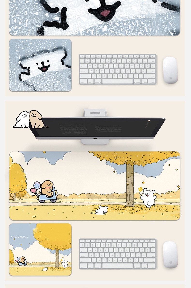 NeoGear NeoGear NeoGear Line Art Puppy Mouse Extra Large Student E-sports Game Anime Two-dimensional Computer Keyboard Pad Desk Mat_voghion.com