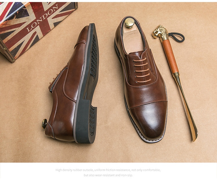 Voyage Sprig Ad Autunno Nuovo Britannico Busiess Formale Me's Casual Pendolare Punta Rialzata Altezza Crescente Scarpe Derby con Lacci_voghion.com