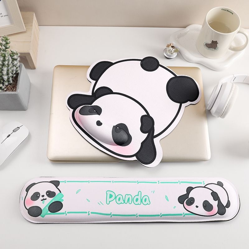 Tapis de souris NeoGear NeoGear NeoGear Panda 3D avec support pour femmes, en mousse à mémoire de forme, pour ordinateur portable ou clavier de bureau, repose-poignets_voghion.com