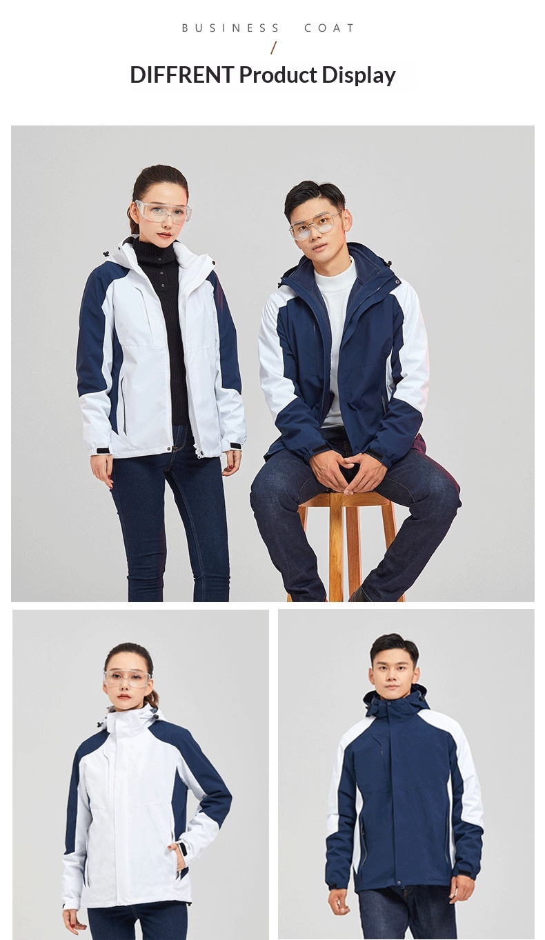 boy Boy Outdoor 3-in-1 Detachable Unisex Workwear Soft Shell Waterproof Windproof Quick-Dry Hooded Jacket_voghion.com
