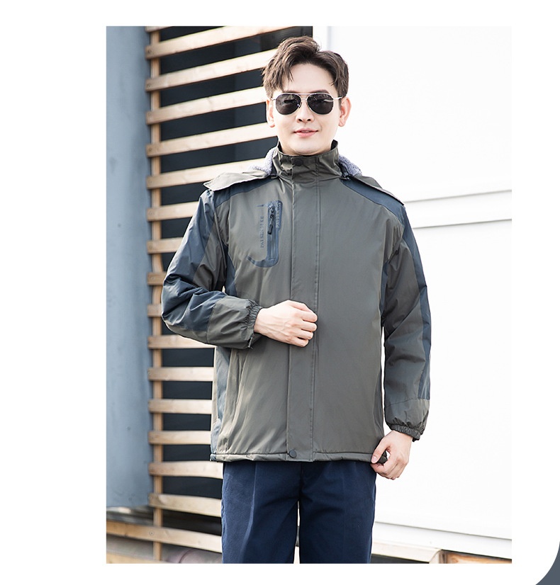 Veste de travail d'hiver personnalisée pour garçon, rembourrée en coton, doublée polaire, coupe-vent et épaisse, avec impression personnalisée._voghion.com