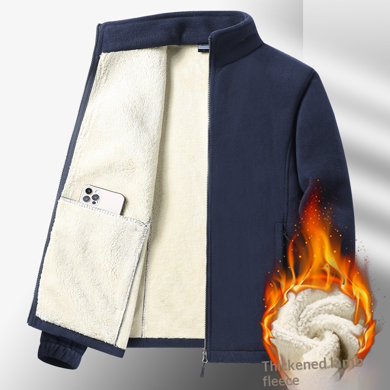 boy Boy Autumn Winter Lamb Wool Men's Jacket Fleece Lined Oversized Loose Warm Coat For Men Plus Size_voghion.com