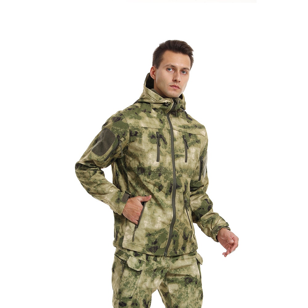 ESDY Softshell-Outdoorjacke für Jungen, Tarnmuster, Thermojacke für Herren, winddicht, ideal zum Radfahren und Wandern._voghion.com