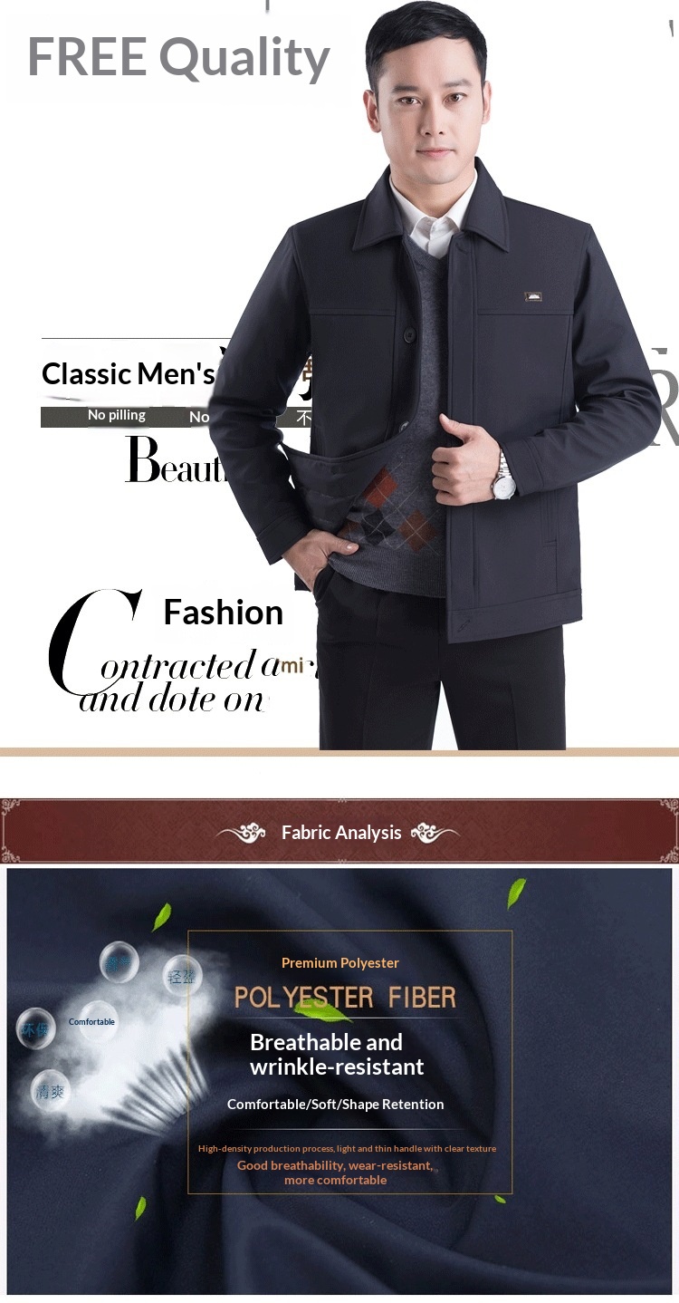 Frühlingsjacke für Jungen, Freizeitjacke, Herrenbekleidung für Männer mittleren und höheren Alters, Herbstoberbekleidung für Senioren_voghion.com