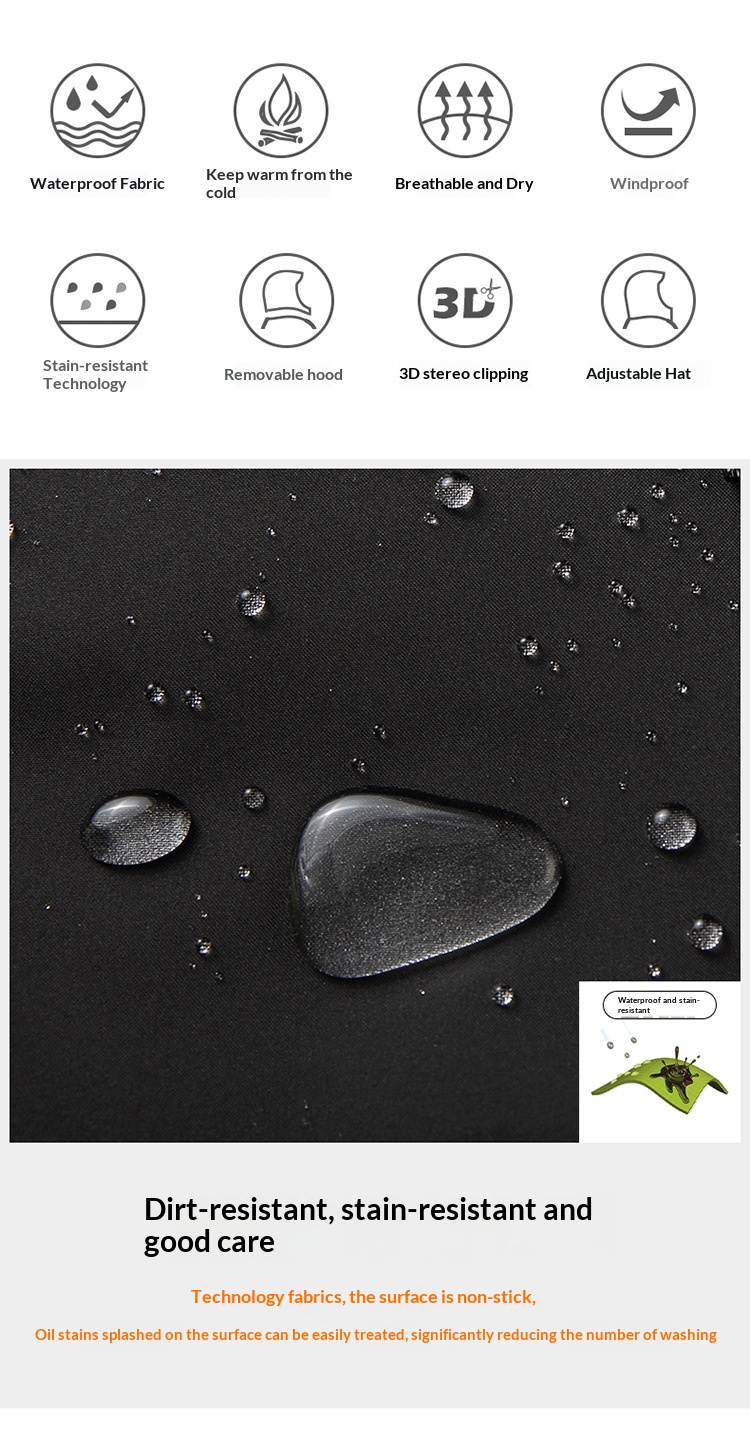 Boy Herren- und Damen 3-in-1 abnehmbare zweiteilige Outdoor-Jacke, winddicht und wasserdicht, Reise- und Bergsteigerbekleidung_voghion.com